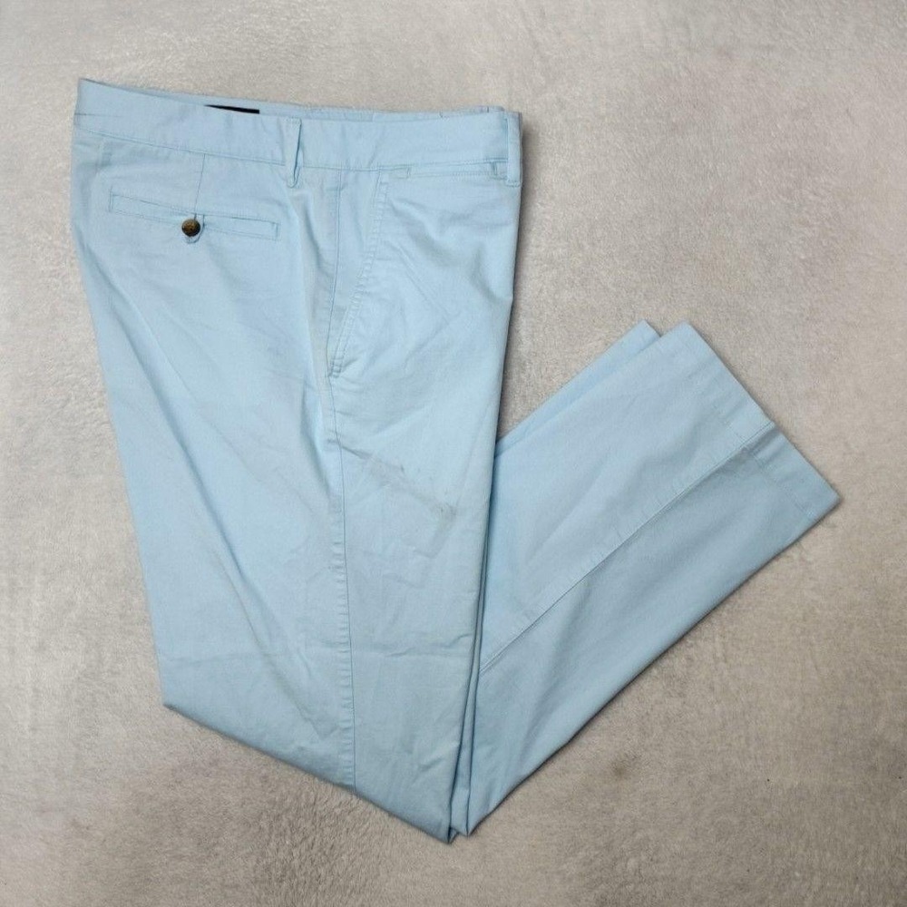 Bonobos Pants Mens 36x30 Blue Chino Slim Flat Stretch Pockets Travel Work Casual